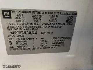 2014 Chevrolet Silverado 1500 LT with VIN 3GCPCREC8EG400744, listed as a Copart auction lot 49772325 with 148,016 mi miles and Salvage Title. Bid and sale history available at carsss.com. Image 14.