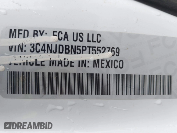 2023 Jeep Compass Latitude z VIN 3C4NJDBN5PT552769, wystawiony jako IAAI lot #41786110 z przebiegiem 53 133 mil mil oraz . Historia ofert i sprzedaży dostępna na DreamBid. Obrazek 9.