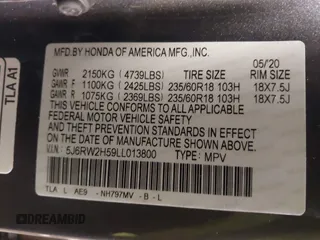 2020 Honda CR-V EX with VIN 5J6RW2H59LL013800, listed as a IAAI auction lot 41604504 with 1 mi miles. Bid and sale history available at carsss.com. Image 9.