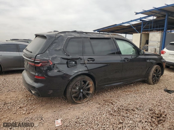 2025 BMW X7 xDrive40i with VIN 5UX23EM0XS9W34615, listed as a Copart auction lot 49851755 with 0 mi miles and Salvage Title. Bid and sale history available at carsss.com. Image 3.