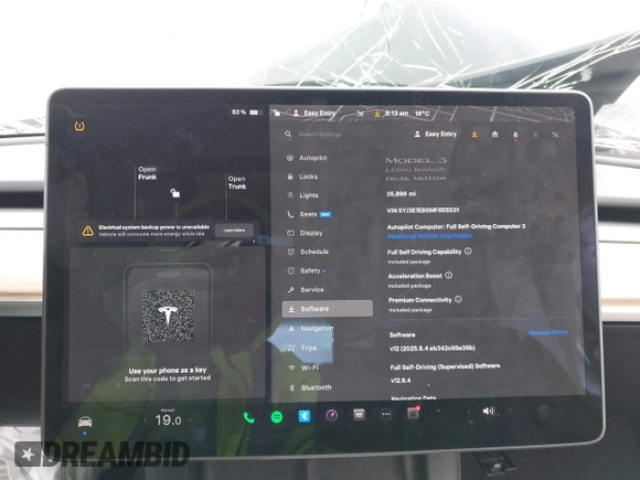 2021 Tesla Model 3 Long Range z VIN 5YJ3E1EB0MF855531, wystawiony jako IAAI lot #42079034 z przebiegiem 35 899 mil mil oraz . Historia ofert i sprzedaży dostępna na DreamBid. Obrazek 7.