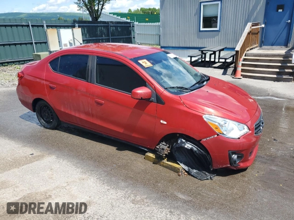 2019 Mitsubishi Mirage ES with VIN ML32F3FJ4KHF13299, listed as a Copart auction lot 58901695 with 58,644 mi miles and Salvage title. Bid and sale history available at DreamBid. Image 4.
