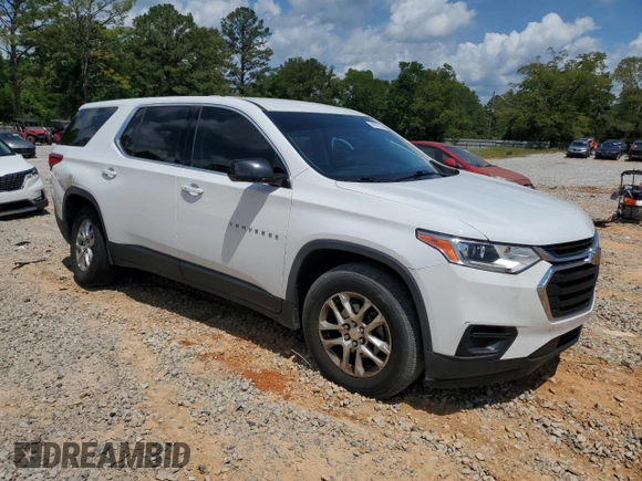 2018 Chevrolet Traverse LS z VIN 1GNERFKW3JJ203354, wystawiony jako Copart lot #54901925 z przebiegiem 110 898 mil mil oraz Szkoda całkowita • Salvage title. Historia ofert i sprzedaży dostępna na DreamBid. Obrazek 4.