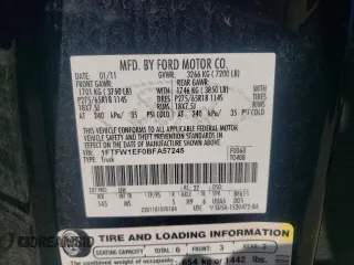 2011 Ford F-150 XL with VIN 1FTFW1EF0BFA57245, listed as a Copart auction lot 54592645 with 137,070 mi miles and Salvage title. Bid and sale history available at DreamBid. Image 12.