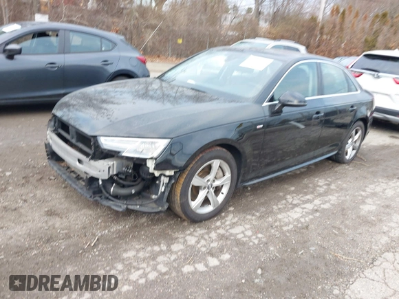 2019 Audi A4 Premium with VIN WAUDNAF45KA108157, listed as a IAAI auction lot 41217412 with 112,369 mi miles and . Bid and sale history available at DreamBid. Image 2.