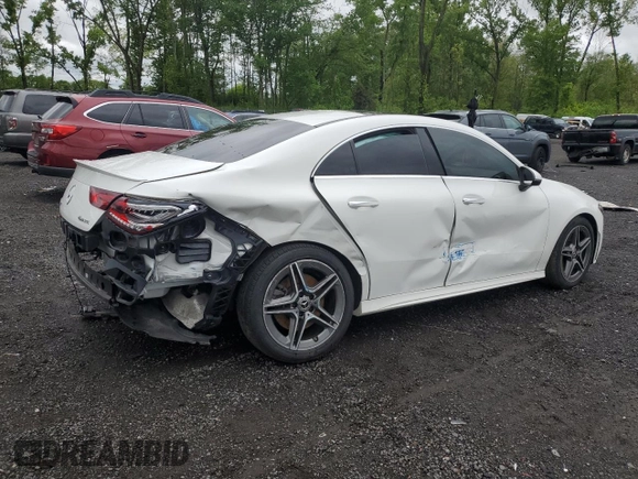 2021 Mercedes-Benz CLA 250 with VIN W1K5J4HB6MN176338, listed as a Copart auction lot 57954255 with 41,503 mi miles and Salvage title. Bid and sale history available at DreamBid. Image 3.