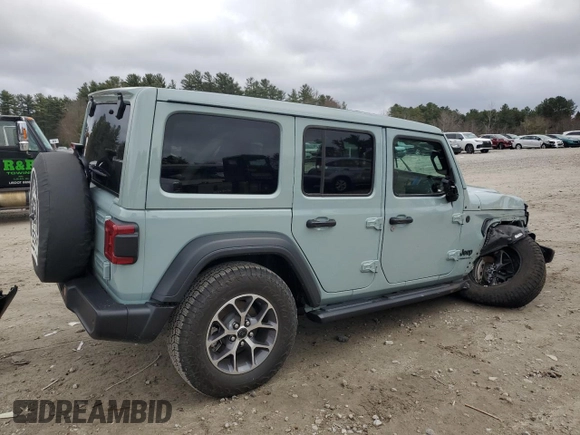 2024 Jeep Wrangler Sport S with VIN 1C4PJXDG6RW229336, listed as a Copart auction lot 51260335 with 5,198 mi miles and Salvage Title. Bid and sale history available at DreamBid. Image 3.