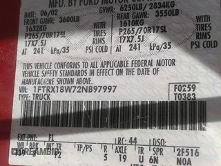 2002 Ford F-150 XL with VIN 1FTRX18W72NB97997, listed as a IAAI auction lot 42578237 with Not provided miles and . Bid and sale history available at DreamBid. Image 9.