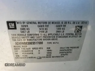 2014 Cadillac SRX Luxury Collection with VIN 3GYFNBE39ES517088, listed as a Copart auction lot 46079395 with 0 mi miles and Non Repairable. Bid and sale history available at carsss.com. Image 13.