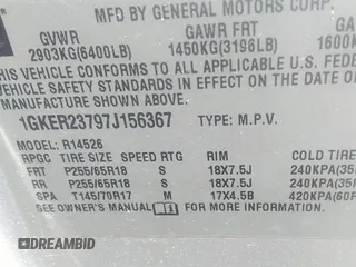 2007 GMC Acadia SLT z VIN 1GKER23797J156367, wystawiony jako IAAI lot #42251793 z przebiegiem 199 049 mil mil oraz . Historia ofert i sprzedaży dostępna na DreamBid. Obrazek 9.