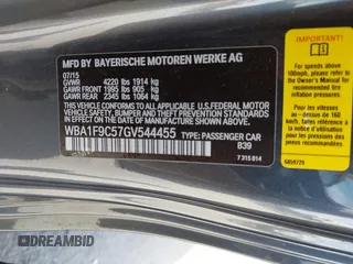 2016 BMW 2 Series 228i with VIN WBA1F9C57GV544455, listed as a IAAI auction lot 42268534 with 96,942 mi miles and . Bid and sale history available at DreamBid. Image 9.