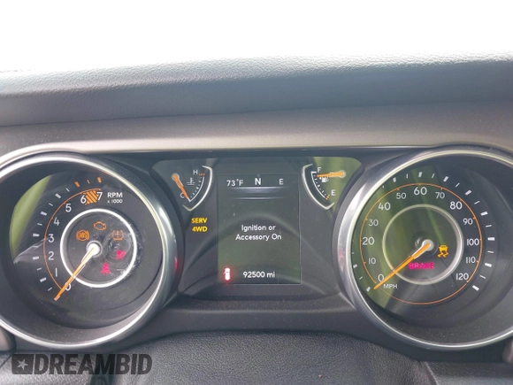 2018 Jeep Wrangler Unlimited Sport S with VIN 1C4HJXDN5JW145340, listed as a IAAI auction lot 42420695 with 92,500 mi miles and . Bid and sale history available at DreamBid. Image 7.