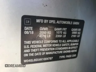 2019 Buick Regal Preferred with VIN W04GL6SX4K1004787, listed as a Copart auction lot 68934804 with 72,585 mi miles and Salvage title. Bid and sale history available at DreamBid. Image 15.