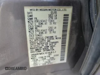 2005 Nissan Frontier 4WD LE with VIN 1N6AD07W65C436812, listed as a Copart auction lot 77156274 with 173,903 mi miles and Salvage Title. Bid and sale history available at carsss.com. Image 14.