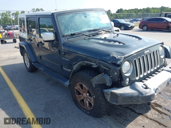 2017 Jeep Wrangler Unlimited Sahara with VIN 1C4HJWEG3HL648158, listed as a IAAI auction lot 42416132 with 95,954 mi miles and . Bid and sale history available at DreamBid. Image 6.