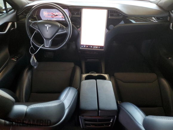 2018 Tesla Model S 75D with VIN 5YJSA1E21JF282786, listed as a Copart auction lot 58058595 with 65,982 mi miles and Salvage title. Bid and sale history available at DreamBid. Image 8.