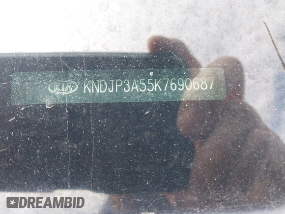 2019 Kia Soul + with VIN KNDJP3A55K7690687, listed as a IAAI auction lot 41715563 with 142,592 mi miles and . Bid and sale history available at DreamBid. Image 6.