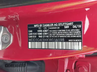 2019 Mercedes-Benz A 220 with VIN WDD3G4EB4KW016198, listed as a IAAI auction lot 41334708 with Not Provided miles and . Bid and sale history available at DreamBid. Image 9.