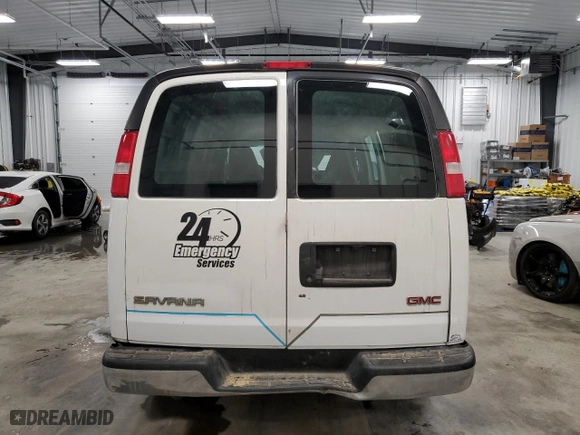 2019 GMC Savana Cargo Van with VIN 1GTW7AFGXK1363256, listed as a Copart auction lot 86720514 with 128,927 mi miles and Salvage Title. Bid and sale history available at carsss.com. Image 6.