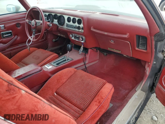 1980 Pontiac Firebird with VIN 2V87TAL116556, listed as a Copart auction lot 64086644 with 15,342 mi miles and Salvage title. Bid and sale history available at DreamBid. Image 8.