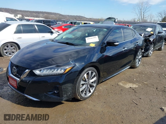 2020 Nissan Maxima Platinum with VIN 1N4AA6FV0LC376990, listed as a IAAI auction lot 41642392 with 55,566 mi miles and . Bid and sale history available at DreamBid. Image 2.