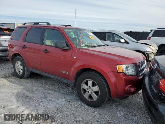 2008 Ford Escape XLT with VIN 1FMCU03198KB05556, listed as a Copart auction lot 42531975 with 105,277 mi miles and Salvage title. Bid and sale history available at DreamBid. Image 4.