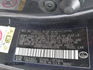 2017 Lexus ES 350 with VIN 58ABK1GG8HU055316, listed as a IAAI auction lot 42146252 with 71,094 mi miles and . Bid and sale history available at DreamBid. Image 9.