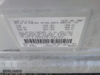 2007 Mitsubishi Galant ES with VIN 4A3AB36F37E062031, listed as a IAAI auction lot 41503540 with 129,019 mi miles. Bid and sale history available at carsss.com. Image 9.