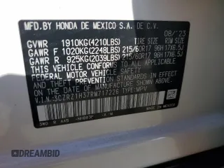 2024 Honda HR-V LX with VIN 3CZRZ1H37RM717226, listed as a Copart auction lot 43213535 with 17,593 mi miles and Salvage Title. Bid and sale history available at carsss.com. Image 14.