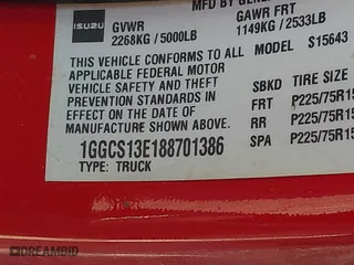 2008 Isuzu i-370 LS with VIN 1GGCS13E188701386, listed as a IAAI auction lot 39908326 with 1 mi miles. Bid and sale history available at carsss.com. Image 9.