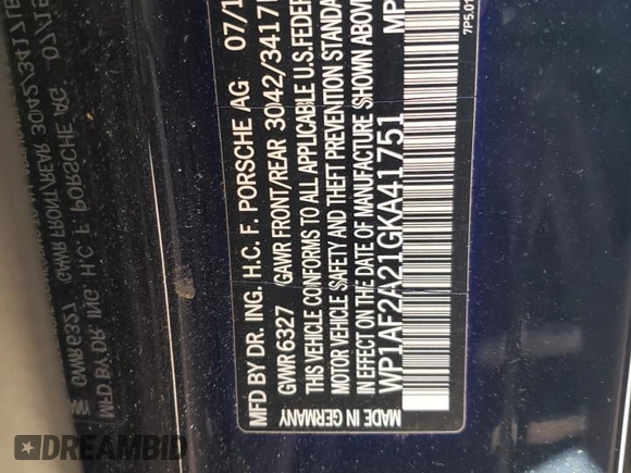 2016 Porsche Cayenne Diesel with VIN WP1AF2A21GKA41751, listed as a Copart auction lot 79613994 with 152,702 mi miles and Salvage title. Bid and sale history available at DreamBid. Image 13.