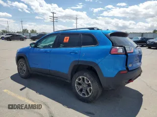 2021 Jeep Cherokee Trailhawk with VIN 1C4PJMBXXMD110436, listed as a Copart auction lot 57829375 with 46,647 mi miles and Salvage title. Bid and sale history available at DreamBid. Image 2.