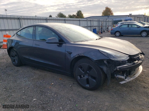 2023 Tesla Model 3 with VIN 5YJ3E1EA5PF408107, listed as a Copart auction lot 74465394 with 48,142 mi miles and Salvage Title. Bid and sale history available at carsss.com. Image 4.