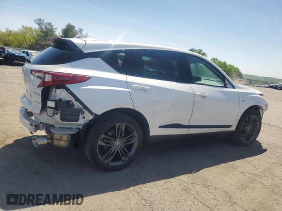 2023 Acura RDX w/A-Spec Package with VIN 5J8TC2H63PL000643, listed as a Copart auction lot 55419785 with 45,613 mi miles and Salvage Title. Bid and sale history available at carsss.com. Image 3.