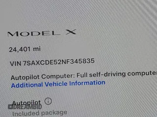 2022 Tesla Model X with VIN 7SAXCDE52NF345835, listed as a IAAI auction lot 41823522 with 24,401 mi miles and . Bid and sale history available at DreamBid. Image 14.