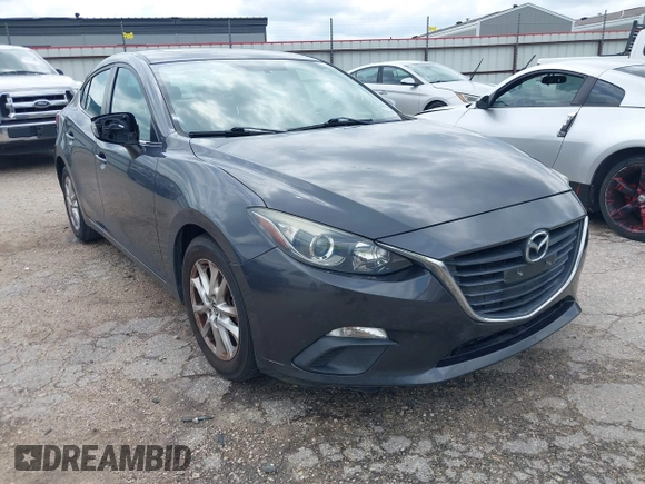 2014 Mazda 3 i Grand Touring with VIN 3MZBM1W78EM108407, listed as a IAAI auction lot 42082720 with 116,632 mi miles and . Bid and sale history available at carsss.com. Image 1.