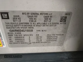 2014 GMC Acadia SLE with VIN 1GKKRNED4EJ105508, listed as a IAAI auction lot 42042316 with 112,109 mi miles and . Bid and sale history available at DreamBid. Image 9.