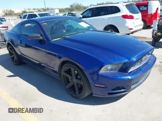 2014 Ford Mustang V6 with VIN 1ZVBP8AM8E5318735, listed as a IAAI auction lot 41848924 with 112,420 mi miles. Bid and sale history available at carsss.com. Image 1.