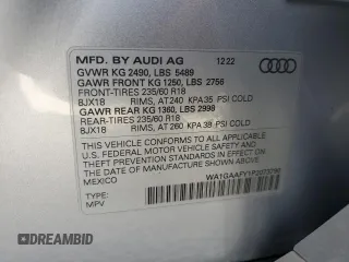 2023 Audi Q5 S line Premium with VIN WA1GAAFY1P2073790, listed as a Copart auction lot 86137274 with 31,165 mi miles and Salvage Title. Bid and sale history available at carsss.com. Image 14.