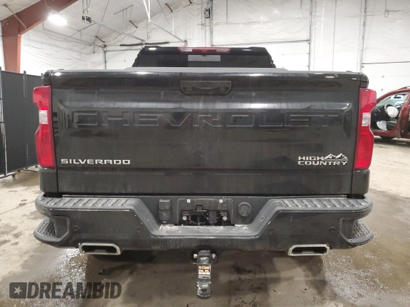 2024 Chevrolet Silverado 1500 High Country with VIN 1GCUDJEL1RZ168530, listed as a Copart auction lot 47523285 with 12,263 mi miles and Salvage Title. Bid and sale history available at DreamBid. Image 6.