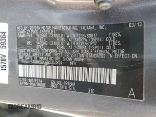 2013 Toyota Sienna LE AAS with VIN 5TDKK3DC6DS353824, listed as a Copart auction lot 46690845 with 190,502 mi miles and Salvage Title. Bid and sale history available at carsss.com. Image 13.