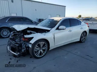 2021 Infiniti Q50 3.0t SENSORY with VIN JN1EV7CP3MM702193, listed as a Copart auction lot 77277414 with 31,095 mi miles and Salvage Title. Bid and sale history available at carsss.com. Image 1.
