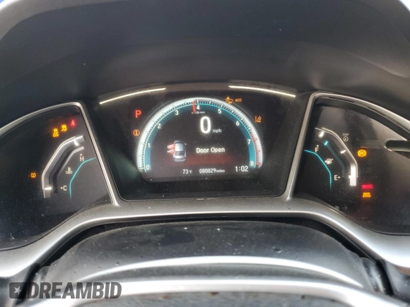 2017 Honda Civic EX with VIN 19XFC2F87HE079437, listed as a Copart auction lot 53639505 with 80,829 mi miles and Salvage Title. Bid and sale history available at DreamBid. Image 9.