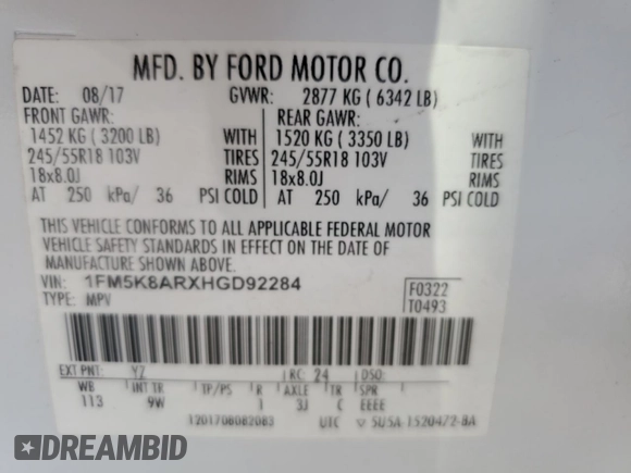 2017 Ford Police Interceptor Utility z VIN 1FM5K8ARXHGD92284, wystawiony jako Copart lot #62311115 z przebiegiem 79 646 mil mil oraz Szkoda całkowita • Salvage title. Historia ofert i sprzedaży dostępna na DreamBid. Obrazek 13.