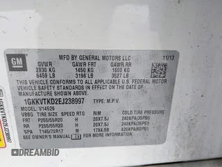 2014 GMC Acadia Denali with VIN 1GKKVTKD2EJ238997, listed as a IAAI auction lot 41640047 with 179,072 mi miles and . Bid and sale history available at carsss.com. Image 9.
