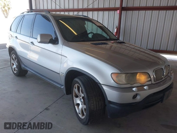 2002 BMW X5 4.4i with VIN 5UXFB33522LH38995, listed as a IAAI auction lot 41942776 with 1 mi miles. Bid and sale history available at carsss.com. Image 1.