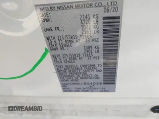 2020 Nissan Rogue S with VIN 5N1AT2MV6LC804038, listed as a IAAI auction lot 41757244 with 126,509 mi miles and . Bid and sale history available at DreamBid. Image 9.