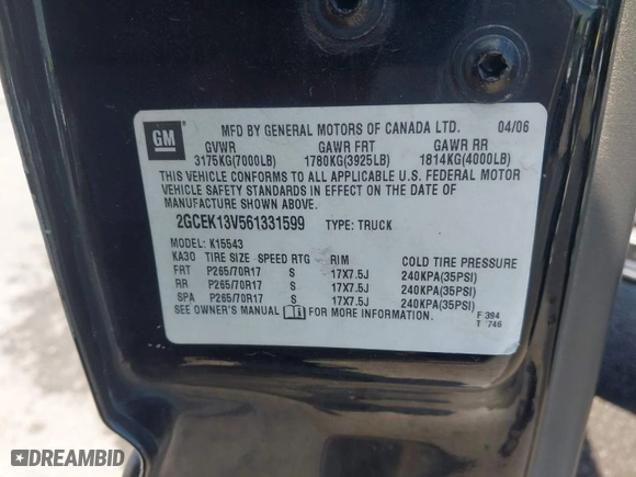2006 Chevrolet Silverado 1500 LS with VIN 2GCEK13V561331599, listed as a IAAI auction lot 41990540 with 364,675 mi miles. Bid and sale history available at carsss.com. Image 9.