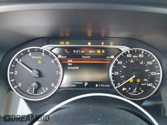 2024 Nissan Rogue SV z VIN JN8BT3BA0RW002143, wystawiony jako Copart lot #46663145 z przebiegiem 9 837 mil mil oraz Szkoda całkowita • Salvage title. Historia ofert i sprzedaży dostępna na DreamBid. Obrazek 9.