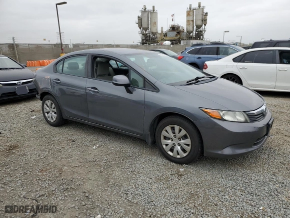 2012 Honda Civic Sdn LX with VIN 19XFB2F58CE378047, listed as a Copart auction lot 52681355 with 154,183 mi miles and Salvage Title. Bid and sale history available at carsss.com. Image 4.